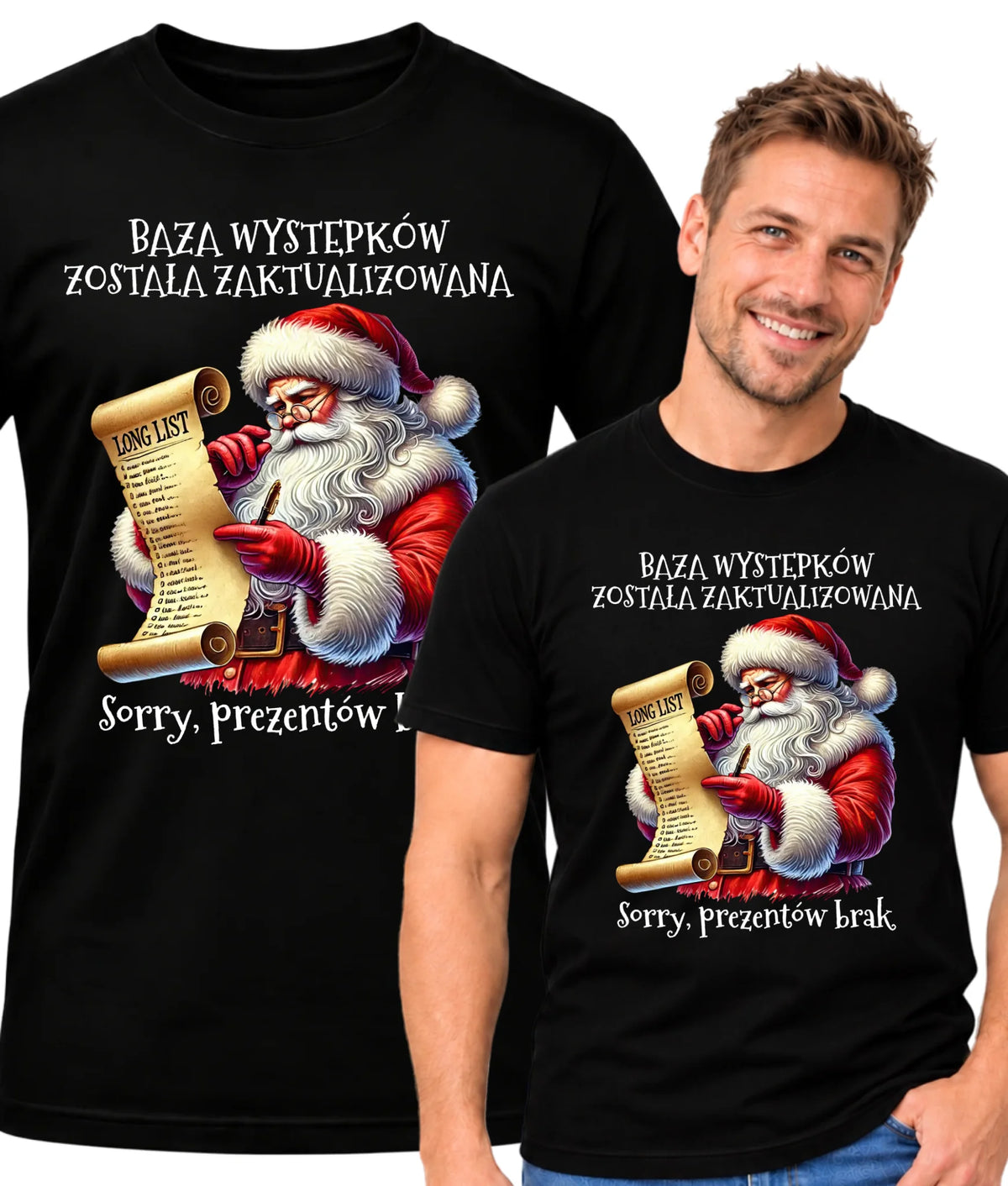 Koszulka męska świąteczna z Mikołajem - Prezentów brak BN07