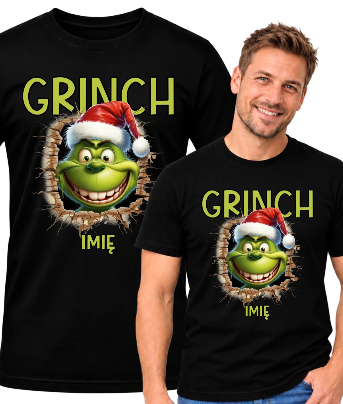 Koszulka męska świąteczna - Grinch - personalizowana BN112