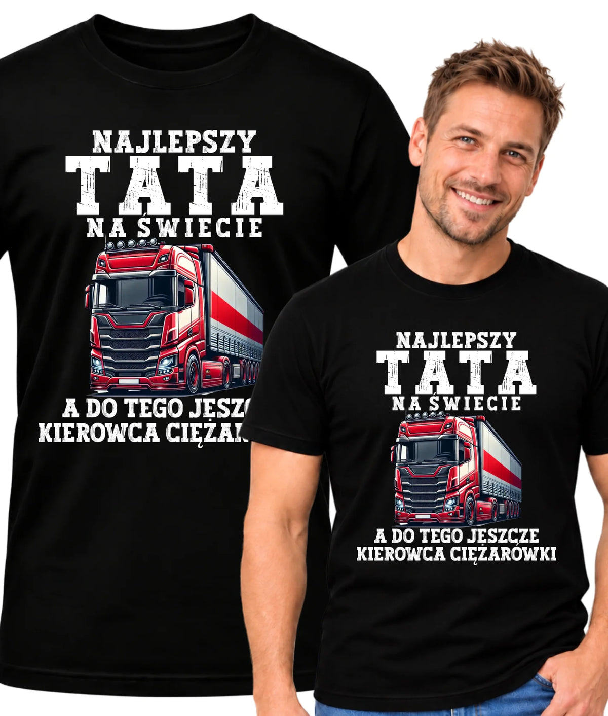 Koszulka męska - Najlepszy tata, a do tego kierowca ciężarówki ZKT09