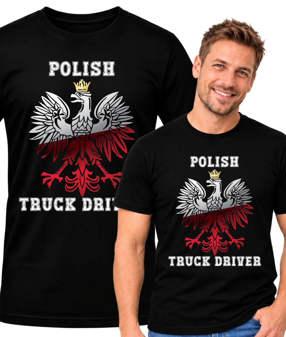 Koszulka męska dla kierowcy ciężarówki - Polish Truck Driver ZKT06