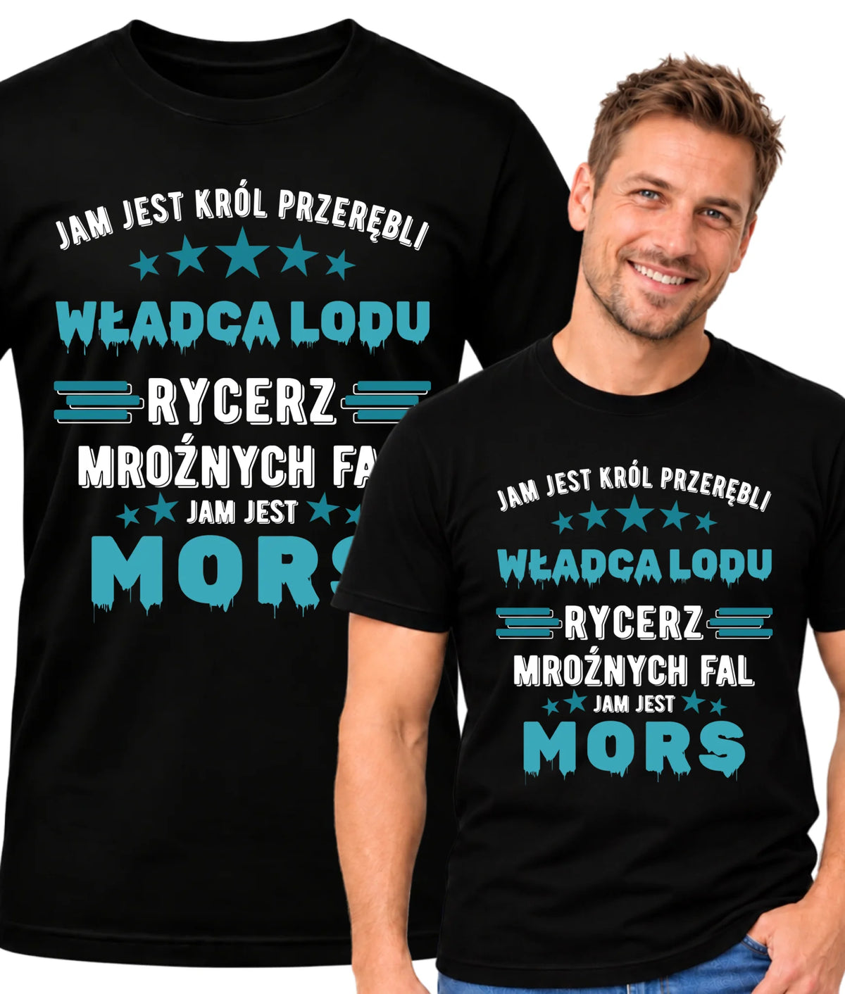 Koszulka męska - prezent dla morsa - Jam jest Król przerębli Jam jest mors HM13