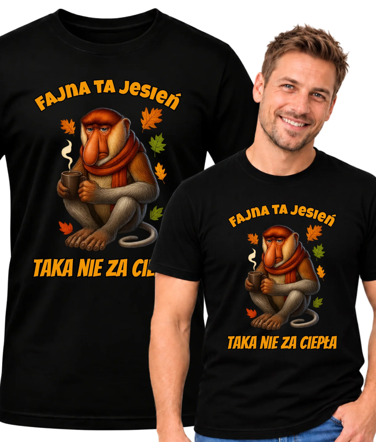 Koszulka męska jesienna - Janusz Nosacz - Fajna ta jesień, taka nie za ciepła JS21