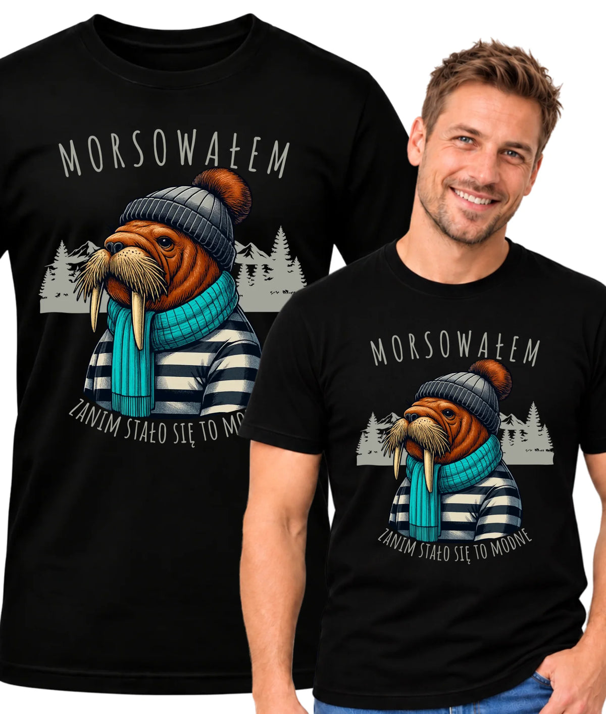 Koszulka męska - prezent dla morsa - Morsowałem zanim stało się to modne - Mors HM08