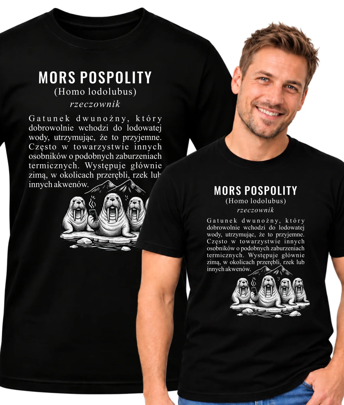 Koszulka męska - prezent dla morsa - Mors pospolity [Homo lodolubus] HM12