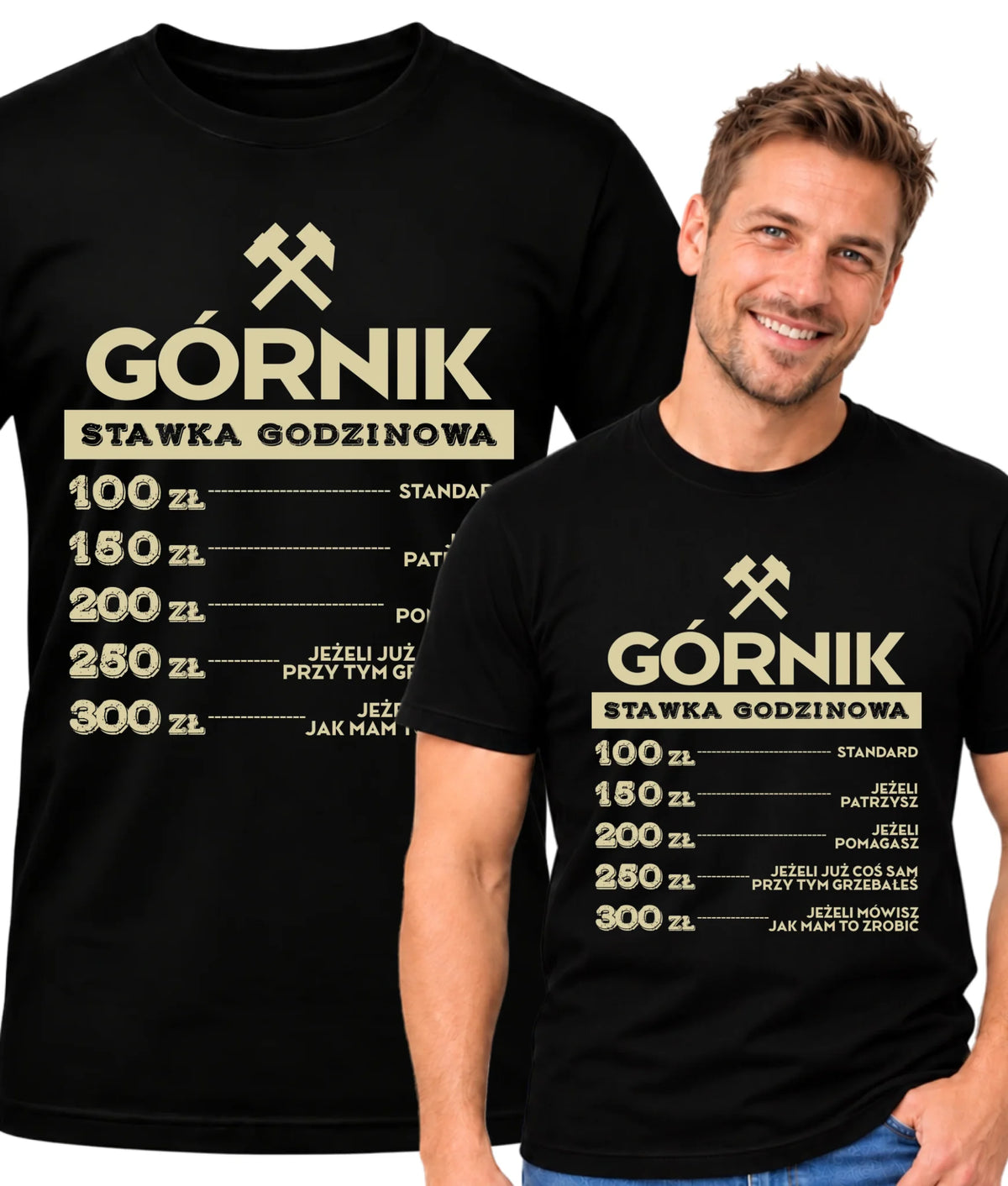 Koszulka męska dla górnika - Stawka godzinowa