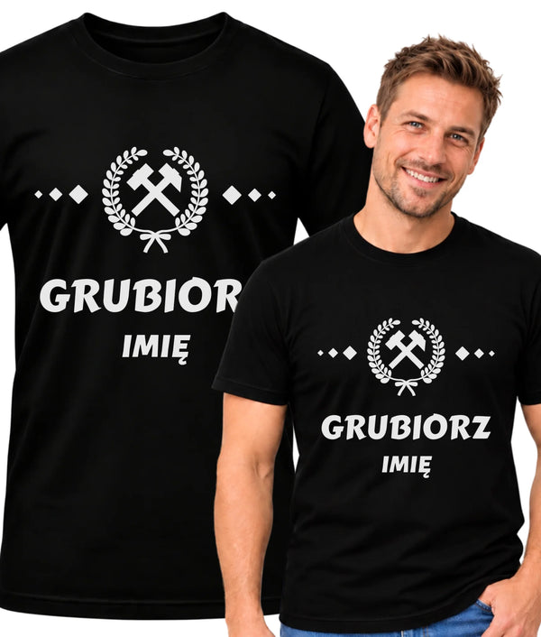 Koszulka męska z imieniem dla górnika - Grubiorz