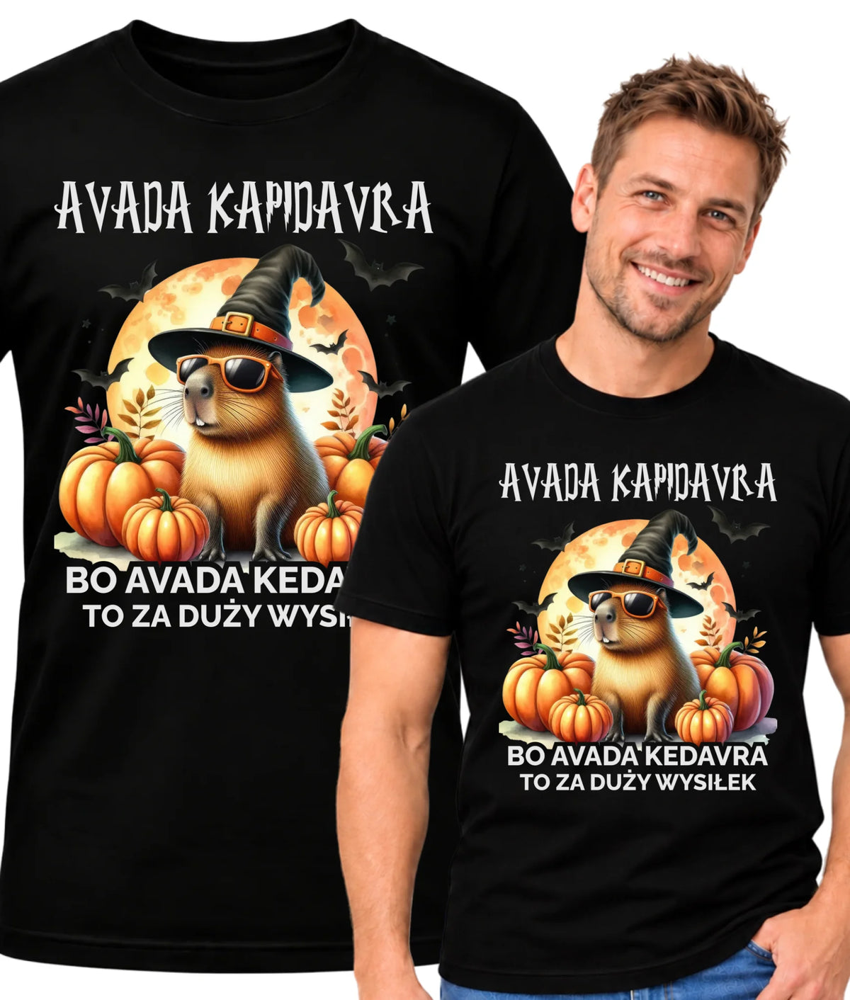 Koszulka męska halloweenowa - Kapibara - Avada Kapidavra HL21