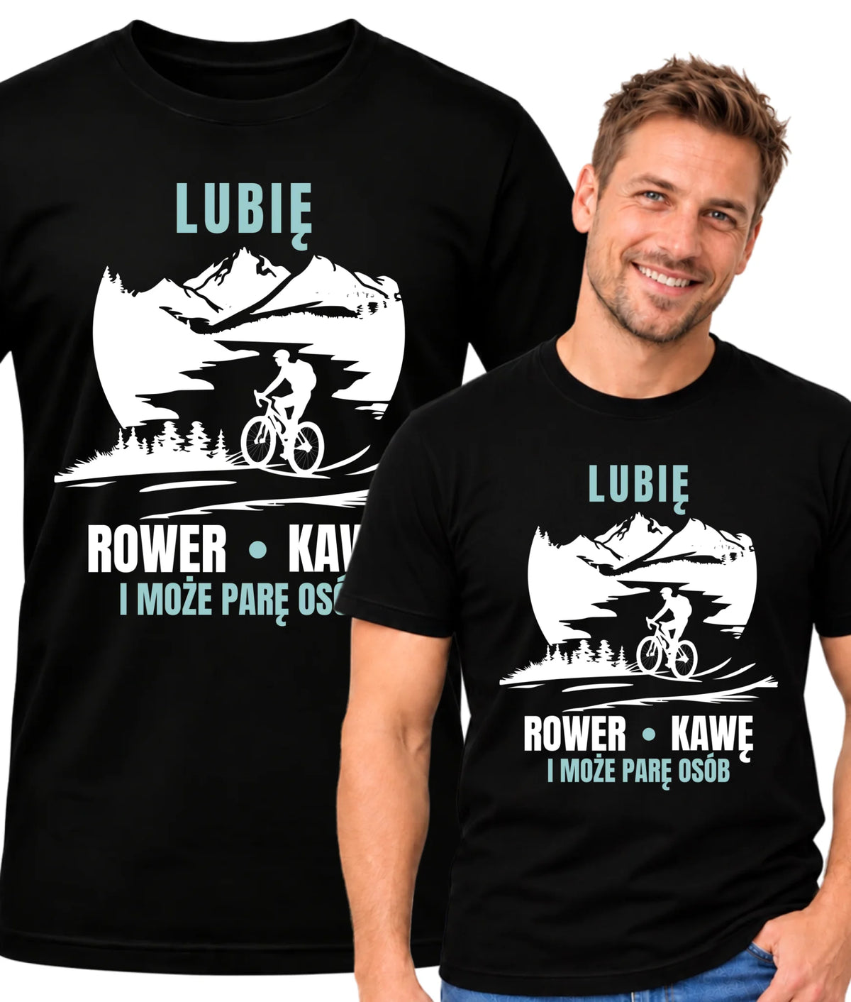 Koszulka męska dla rowerzysty - Lubię rower kawę i może parę osób HR05