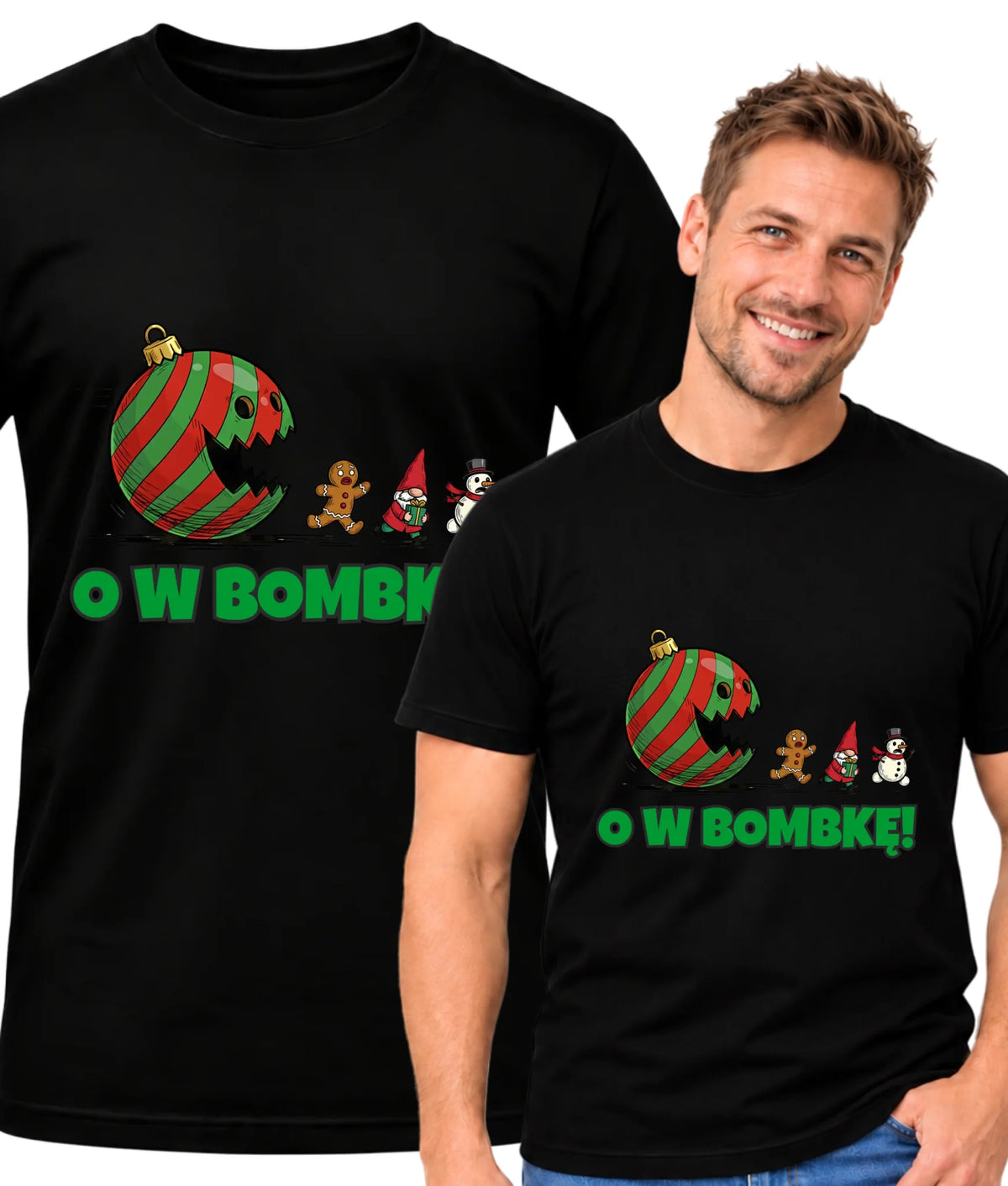 Koszulka męska świąteczna - O w bombkę BN142