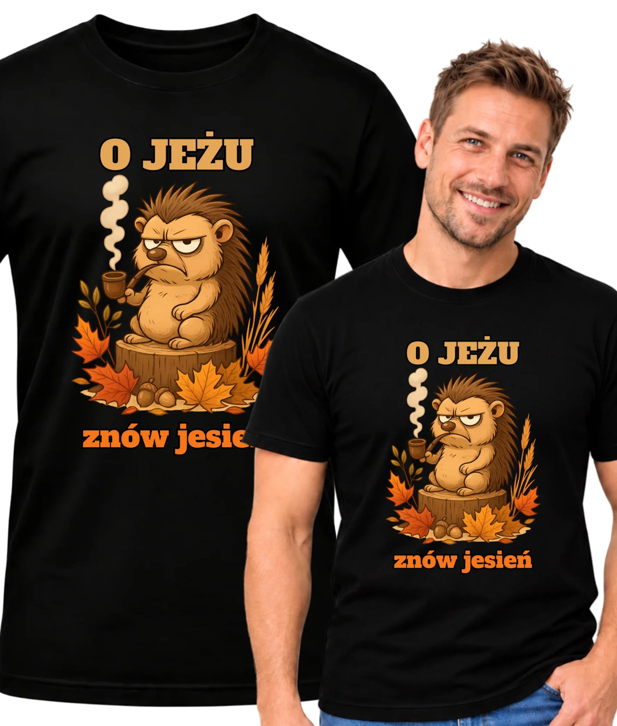 Koszulka męska jesienna - O jeżu znów jesień JS20