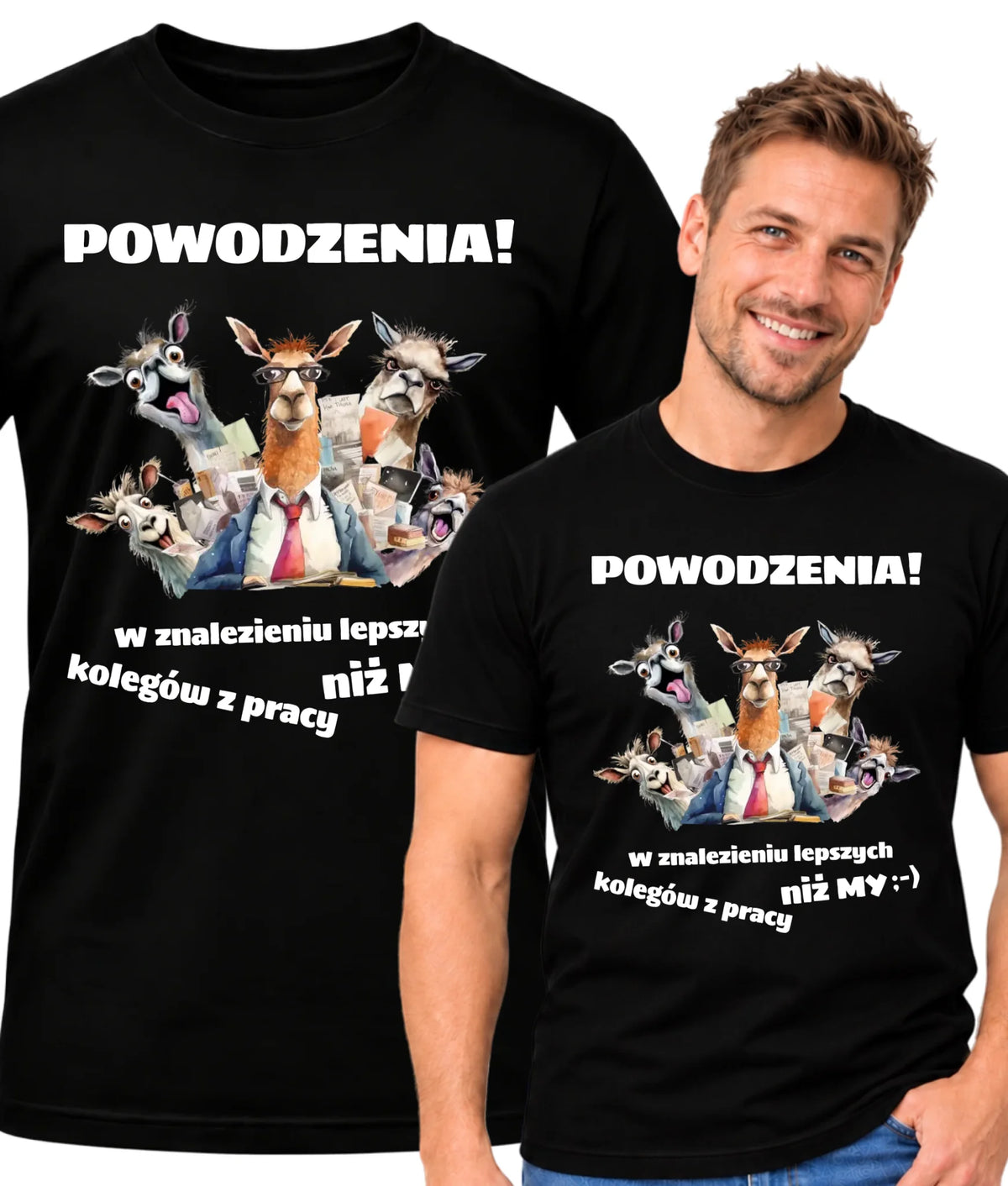 Koszulka męska na odejście z pracy - Powodzenia w znalezieniu lepszych kolegów