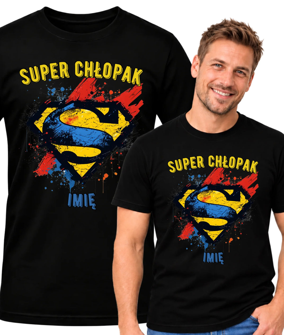 Koszulka męska - prezent na Dzień Chłopaka - Super Chłopak - personalizowana DCH18