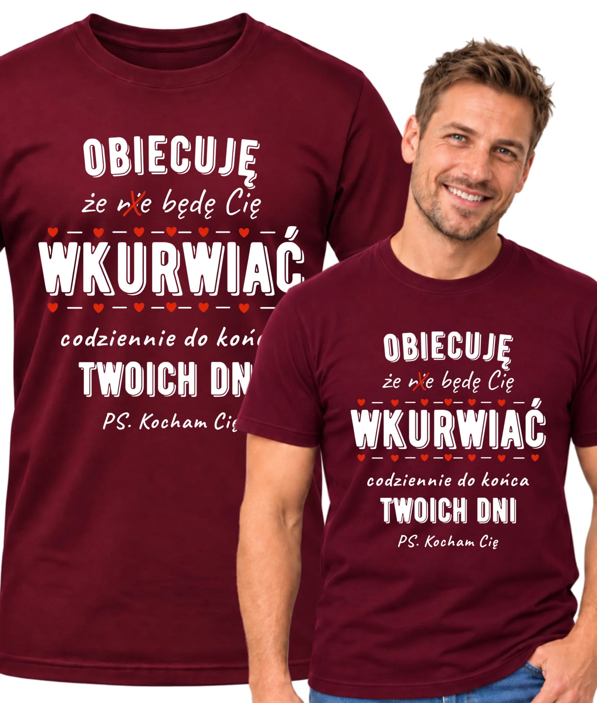 Koszulka męska - Obiecuję, że będę Cię wku*rwiać codziennie - bez cenzury W65