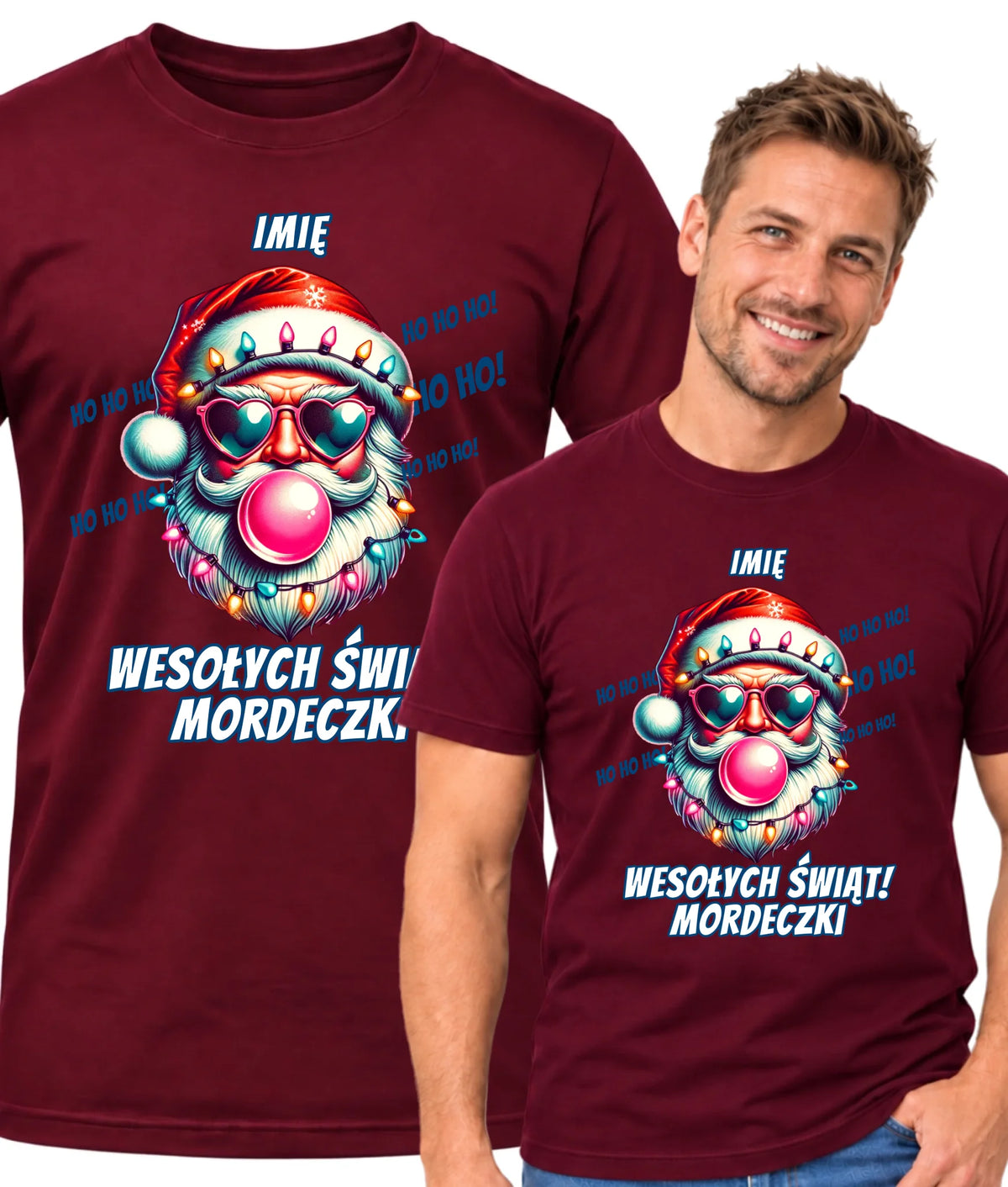 Koszulka męska świąteczna - Mikołaj Wesołych Świąt Mordeczki - personalizowana BN17