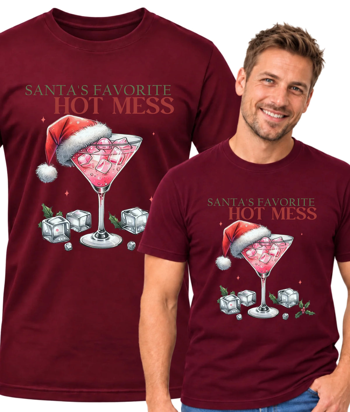 Koszulka męska świąteczna - Santa's favorite hot mess BN75