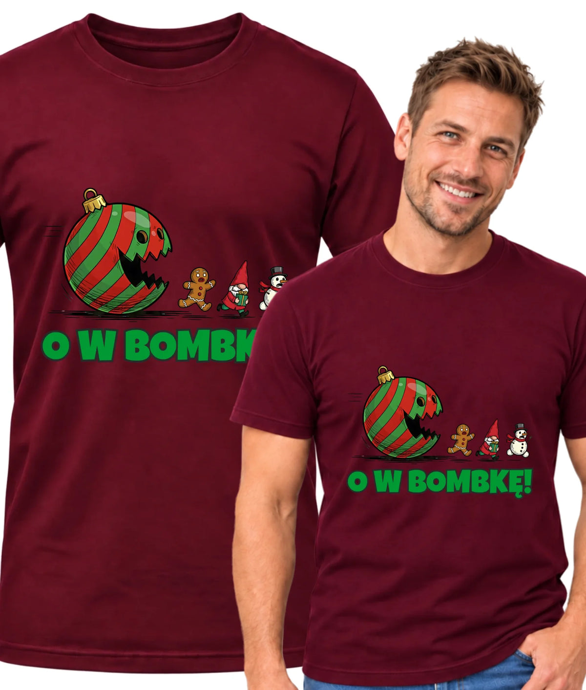 Koszulka męska świąteczna - O w bombkę BN142