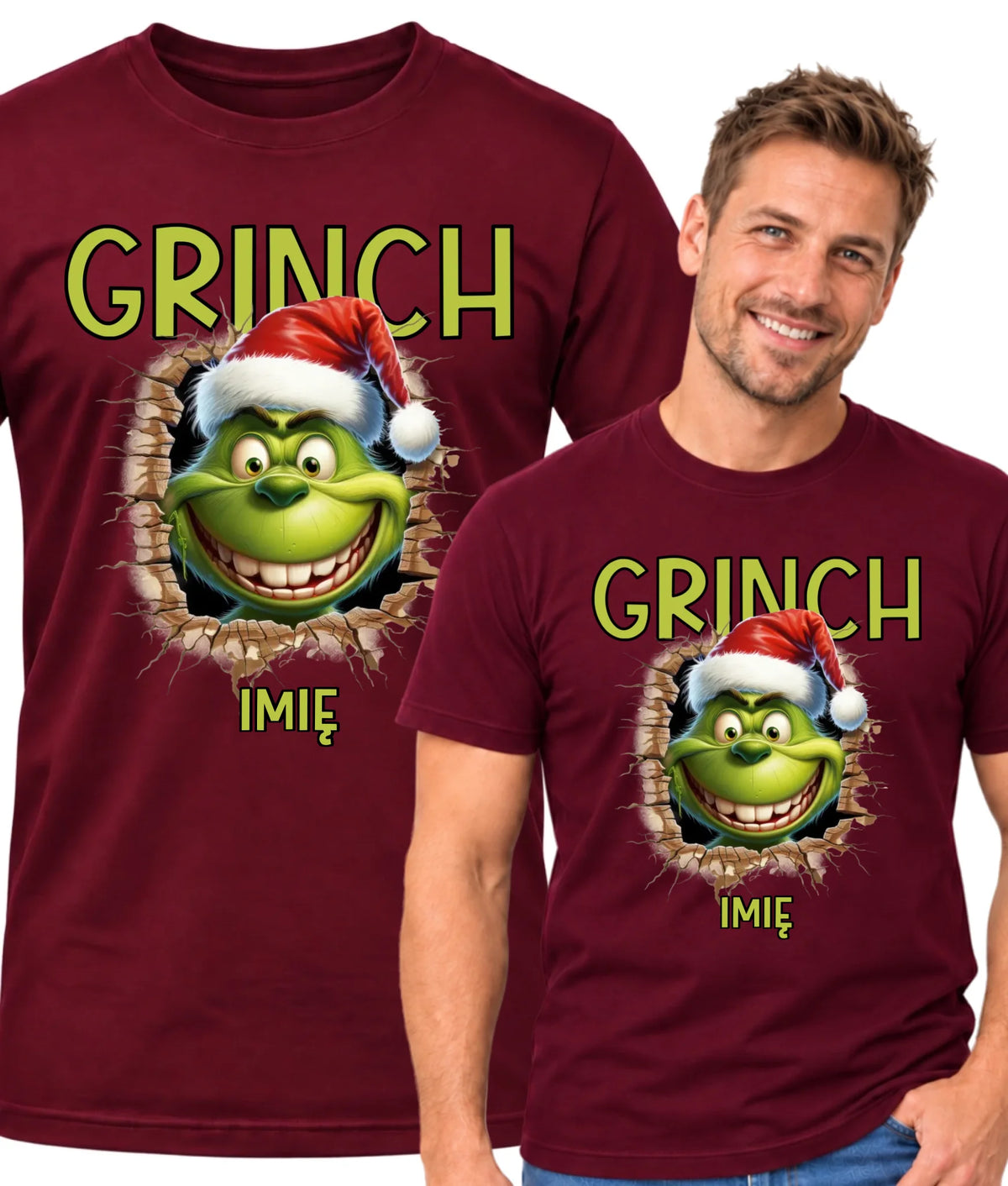 Koszulka męska świąteczna - Grinch - personalizowana BN112