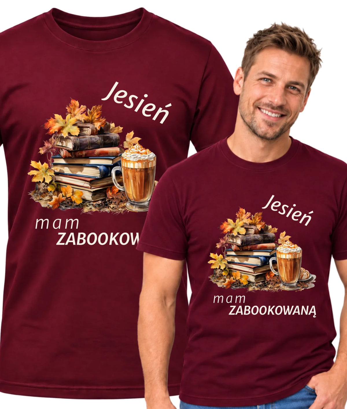 Koszulka męska jesienna - Jesień mam zabookowaną JS28