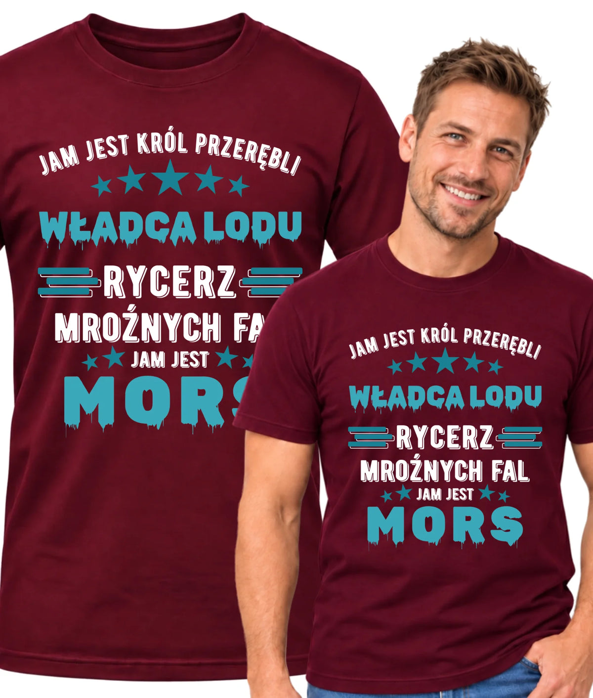 Koszulka męska - prezent dla morsa - Jam jest Król przerębli Jam jest mors HM13