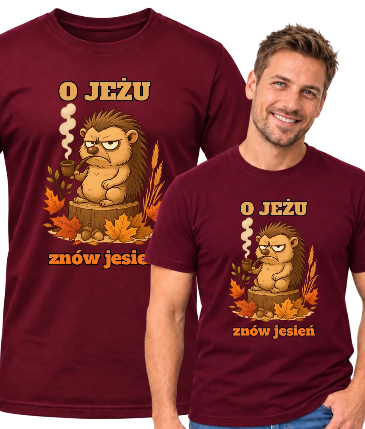 Koszulka męska jesienna - O jeżu znów jesień JS20