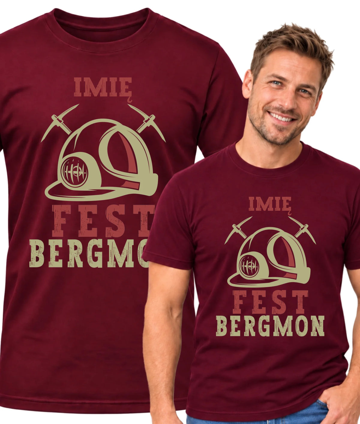 Koszulka męska z imieniem dla górnika - Fest Bergmon