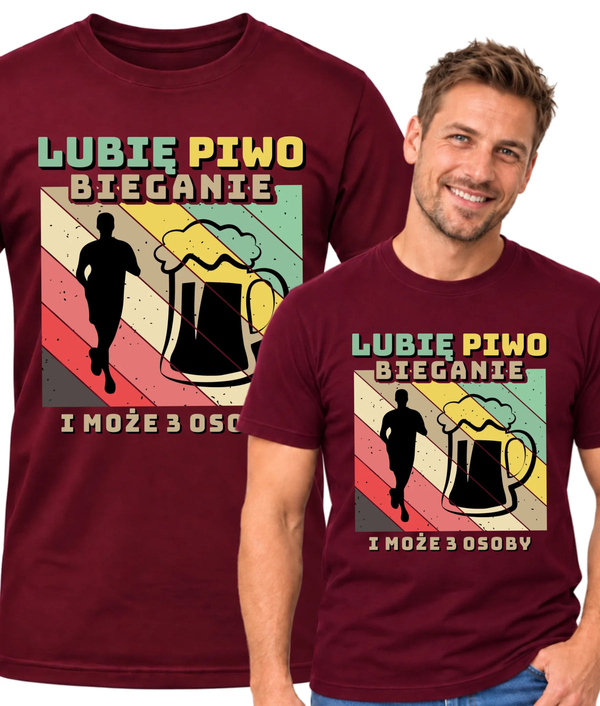Koszulka męska dla biegacza - Lubię piwo bieganie HB01