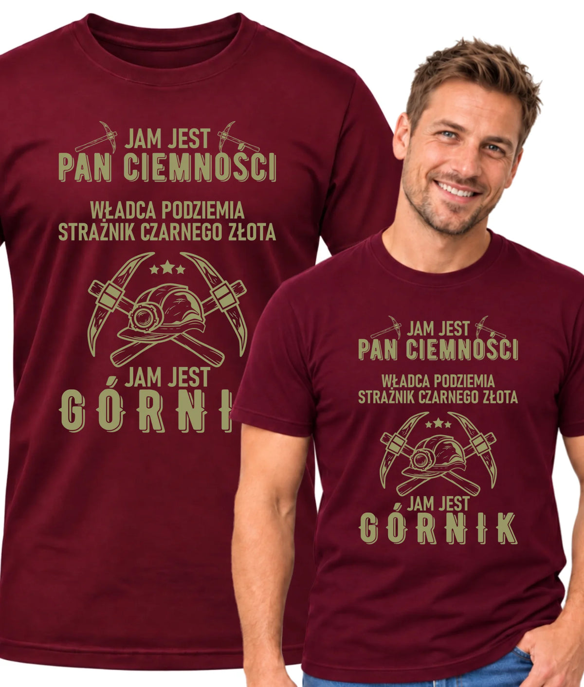 Koszulka męska dla górnika - Pan Ciemności, Jam jest Górnik