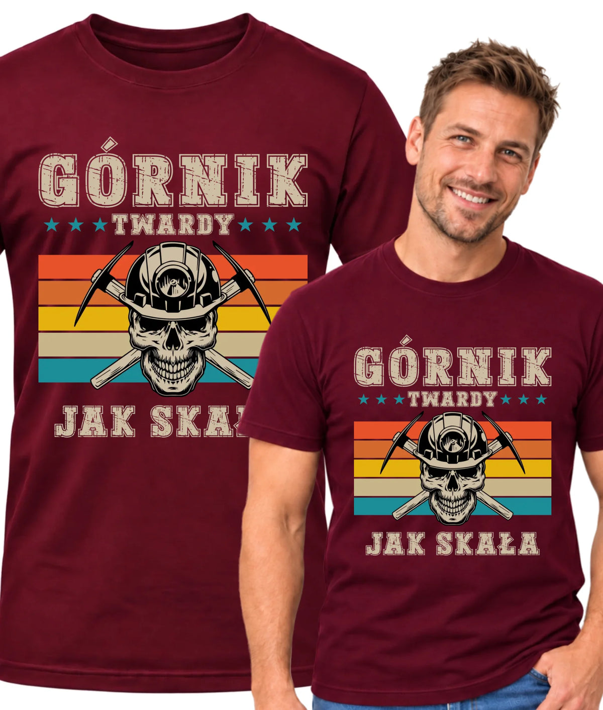 Koszulka męska dla górnika - Twardy jak skała