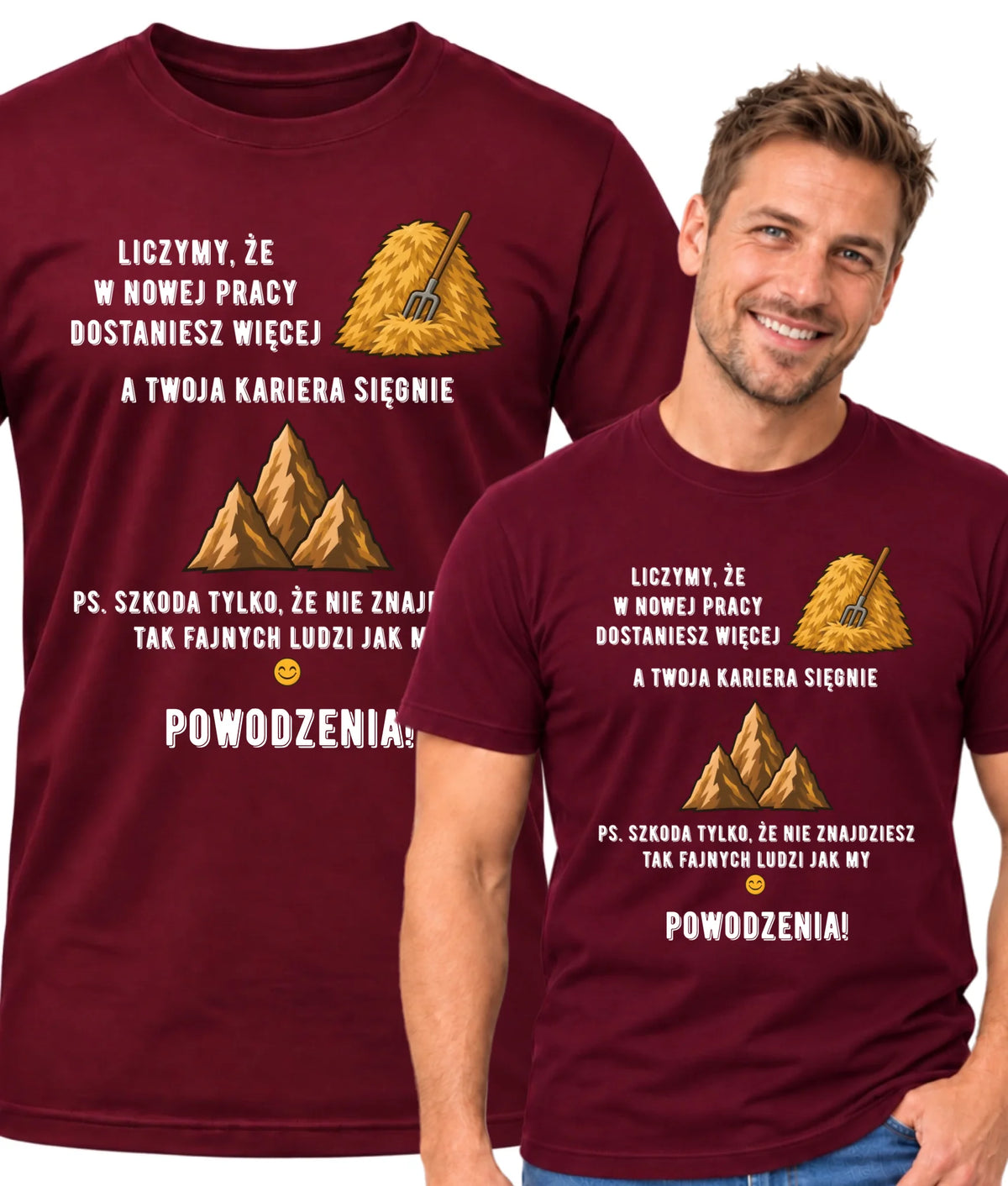Koszulka męska na odejście z pracy - W nowej pracy dostaniesz więcej siana