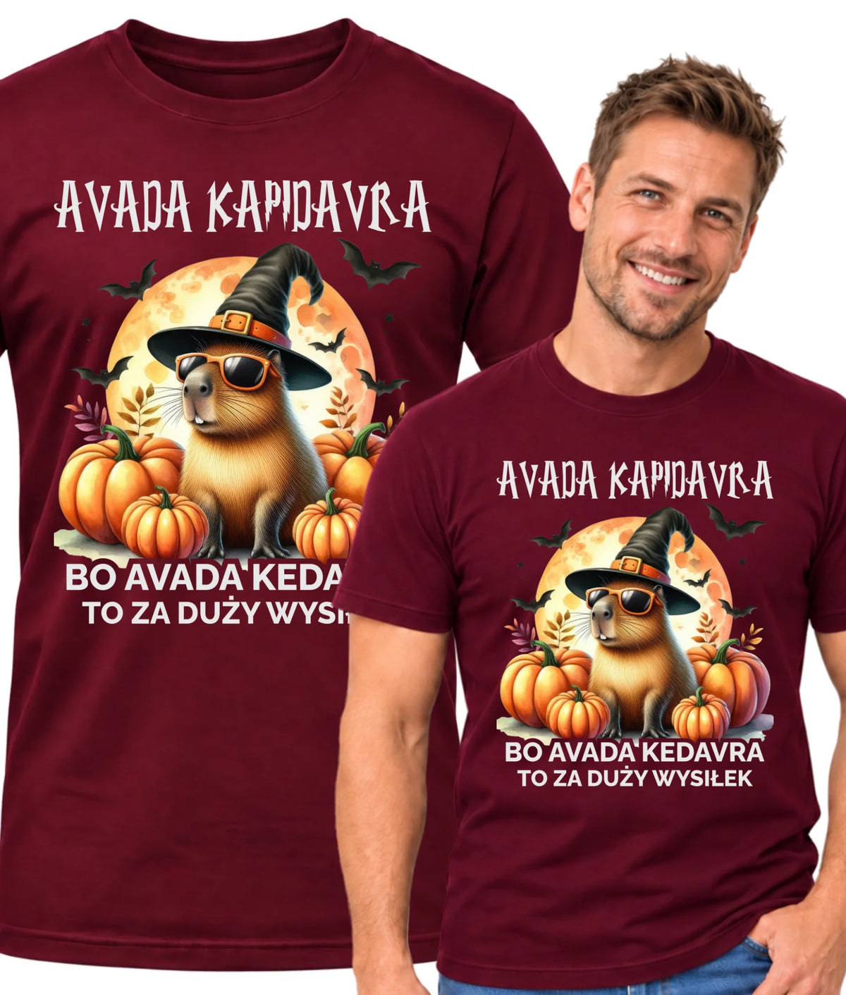 Koszulka męska halloweenowa - Kapibara - Avada Kapidavra HL21