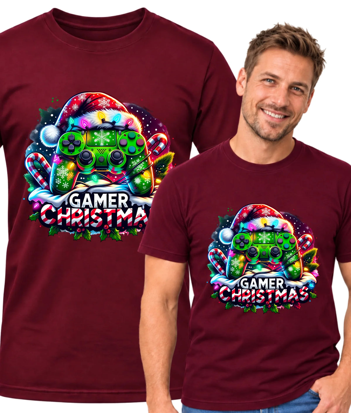 Koszulka męska świąteczna - prezent dla gracza - Christmas gamer BN22