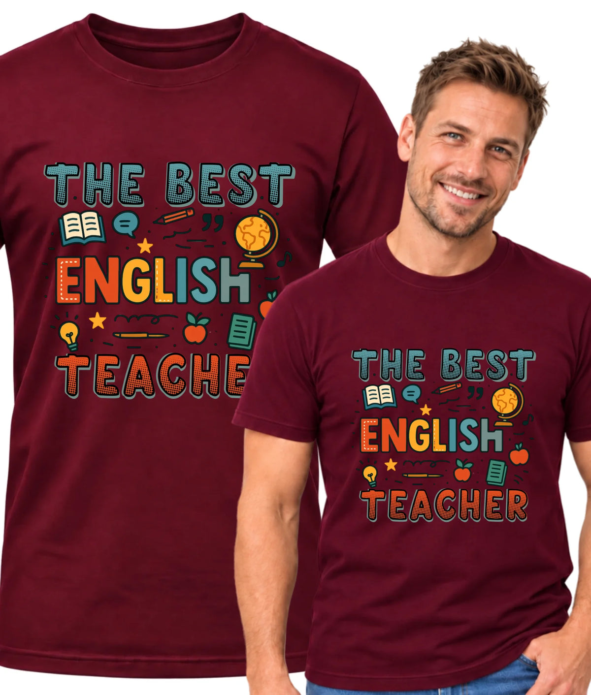 Koszulka męska dla nauczyciela angielskiego - The best english teacher N53