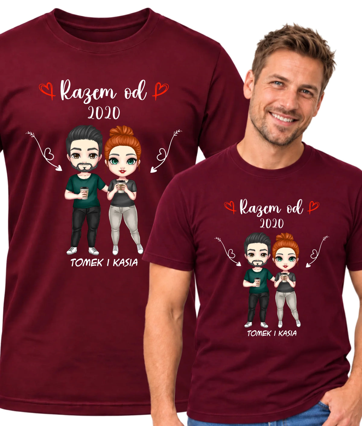 Koszulka męska - Para razem od - personalizowana W01