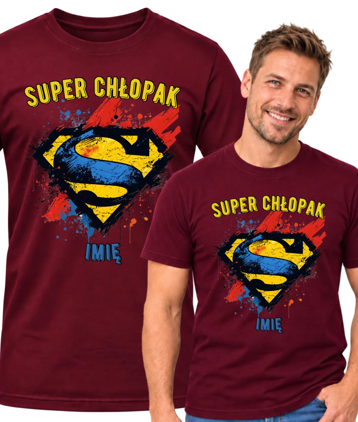 Koszulka męska - prezent na Dzień Chłopaka - Super Chłopak - personalizowana DCH18