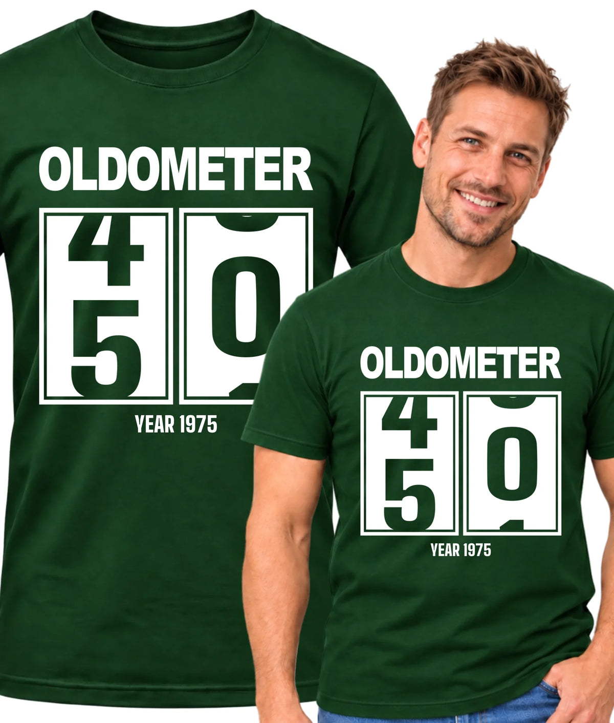 Koszulka męska na urodziny - Oldometer wybierz wiek 20-85 lat