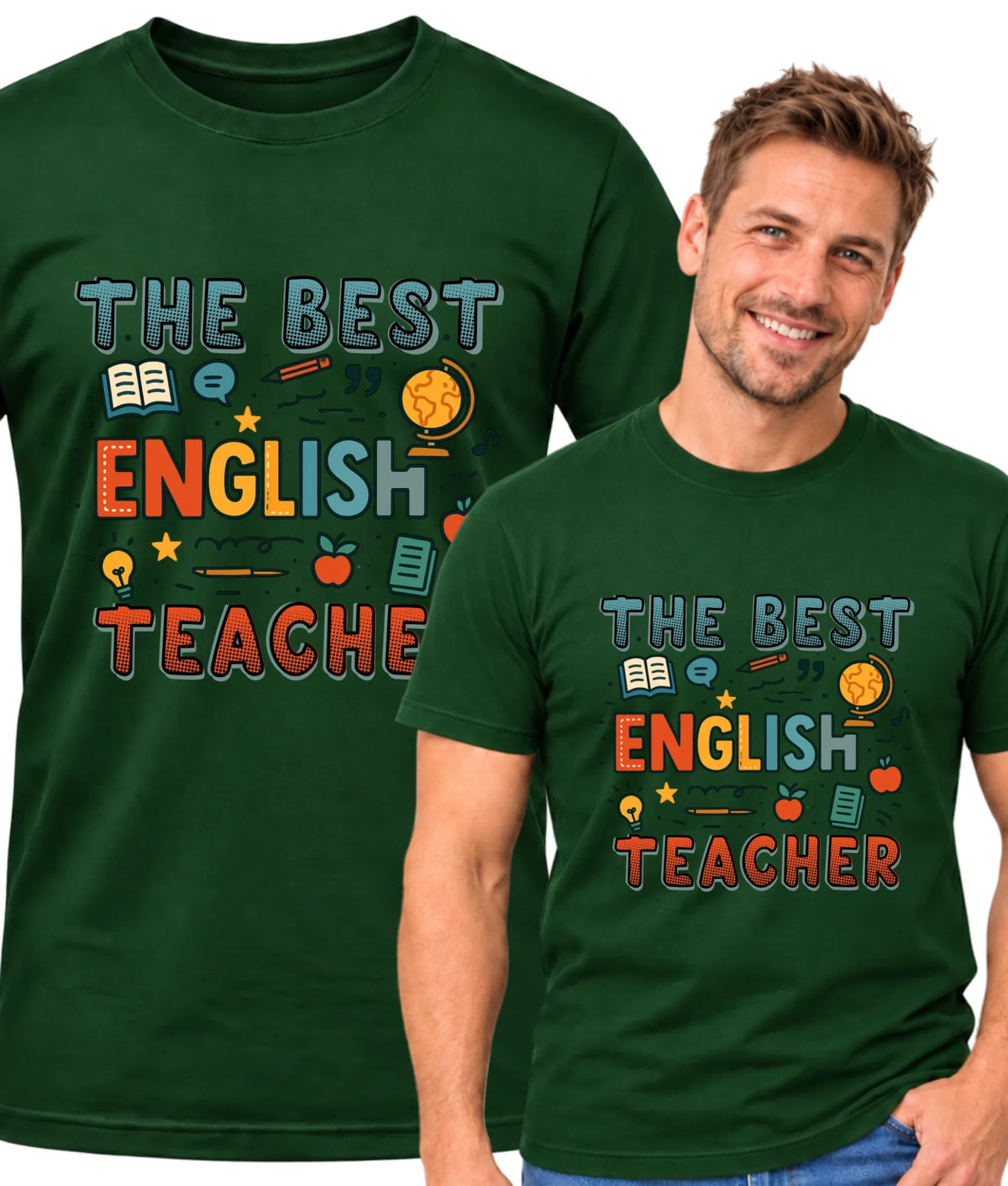 Koszulka męska dla nauczyciela angielskiego - The best english teacher N53