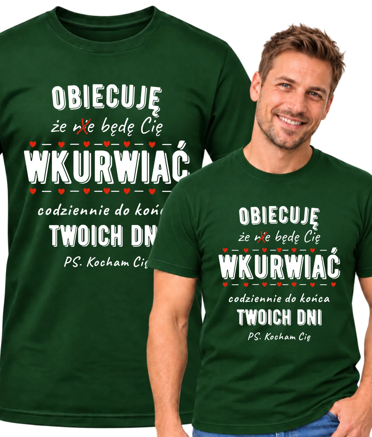 Koszulka męska - Obiecuję, że będę Cię wku*rwiać codziennie - bez cenzury W65