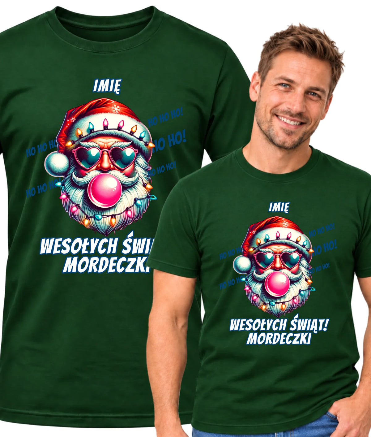 Koszulka męska świąteczna - Mikołaj Wesołych Świąt Mordeczki - personalizowana BN17