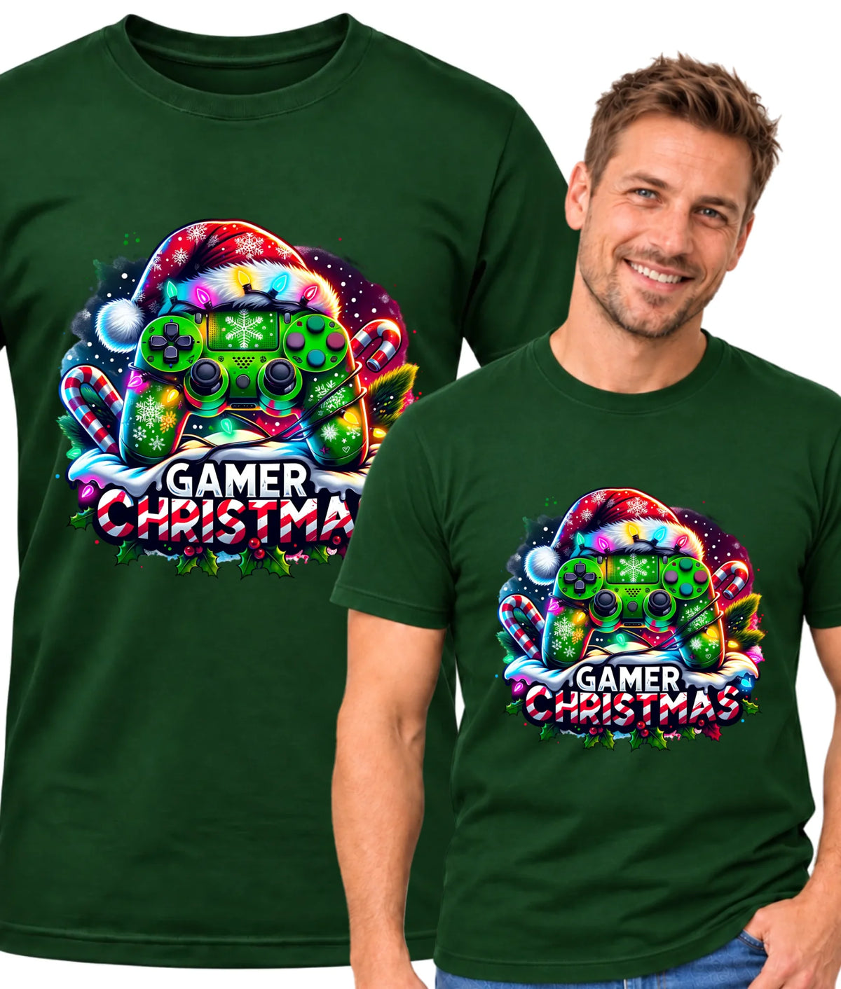 Koszulka męska świąteczna - prezent dla gracza - Christmas gamer BN22