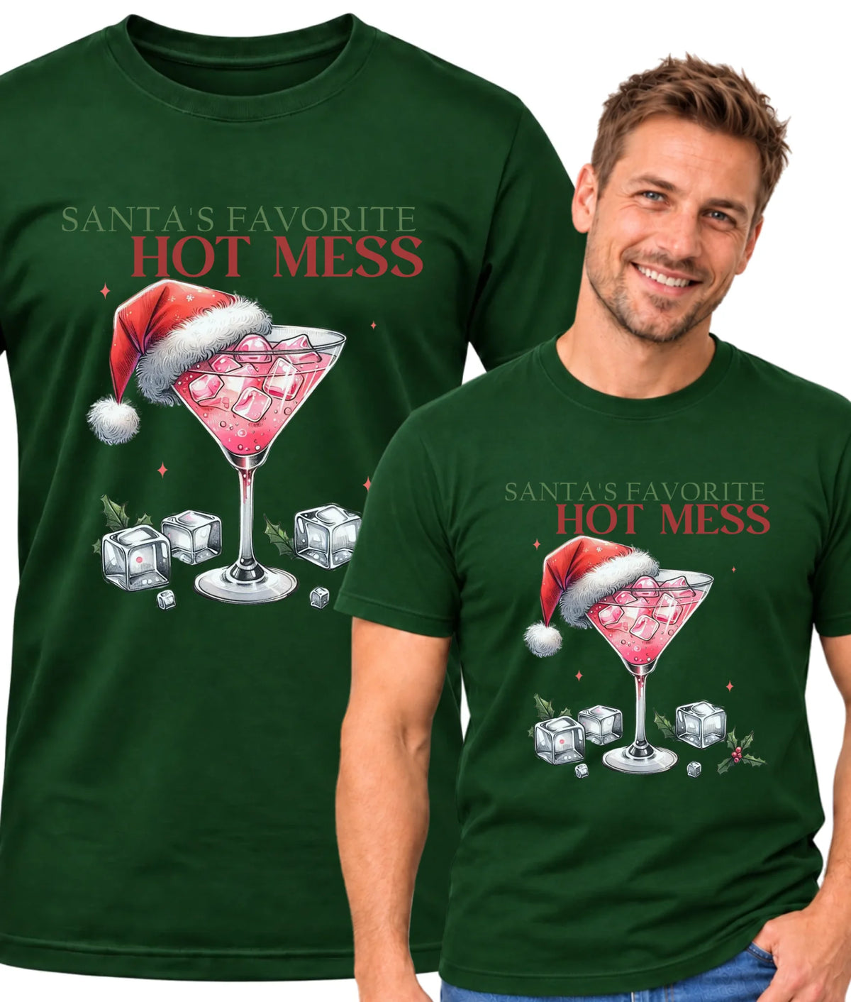 Koszulka męska świąteczna - Santa's favorite hot mess BN75