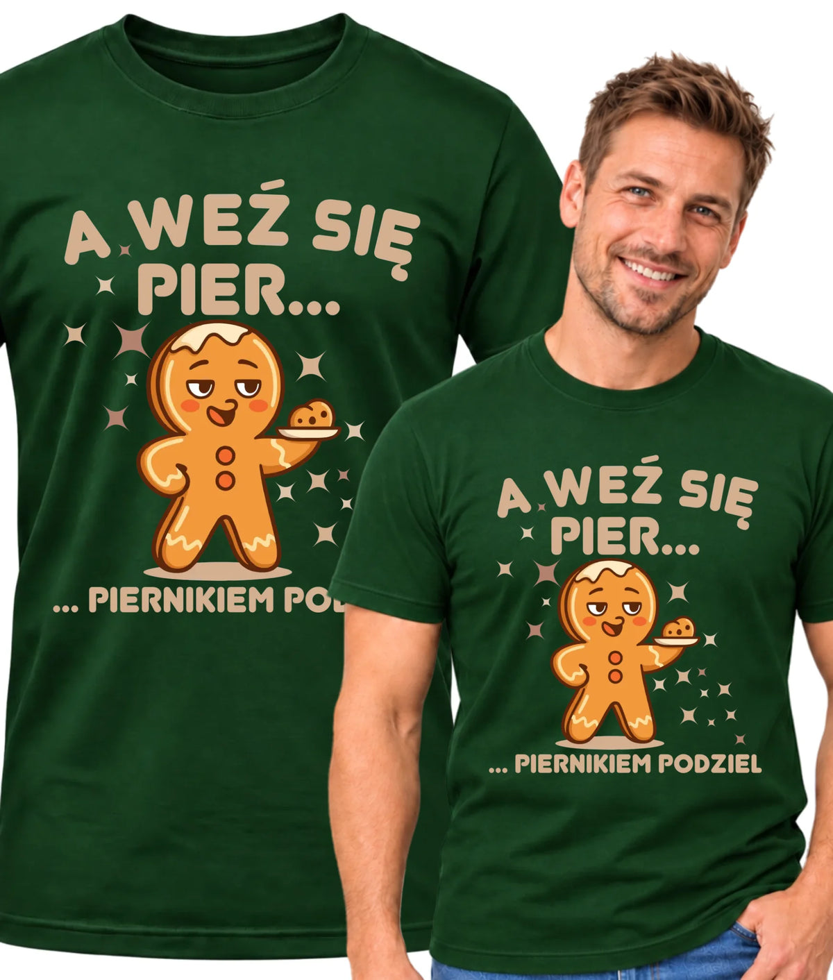 Koszulka męska świąteczna - Piernik A weź się pier... piernikiem podziel BN87