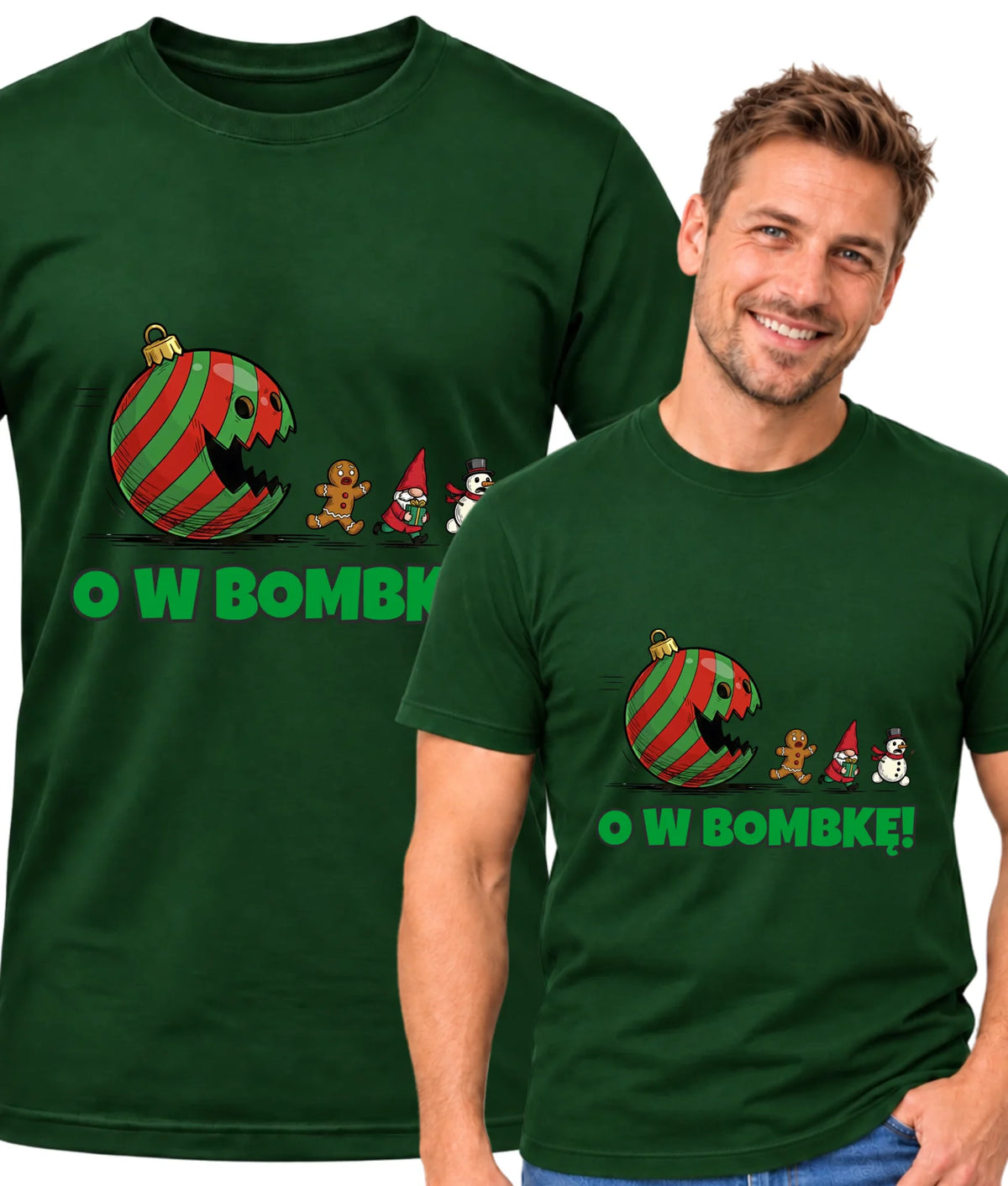 Koszulka męska świąteczna - O w bombkę BN142