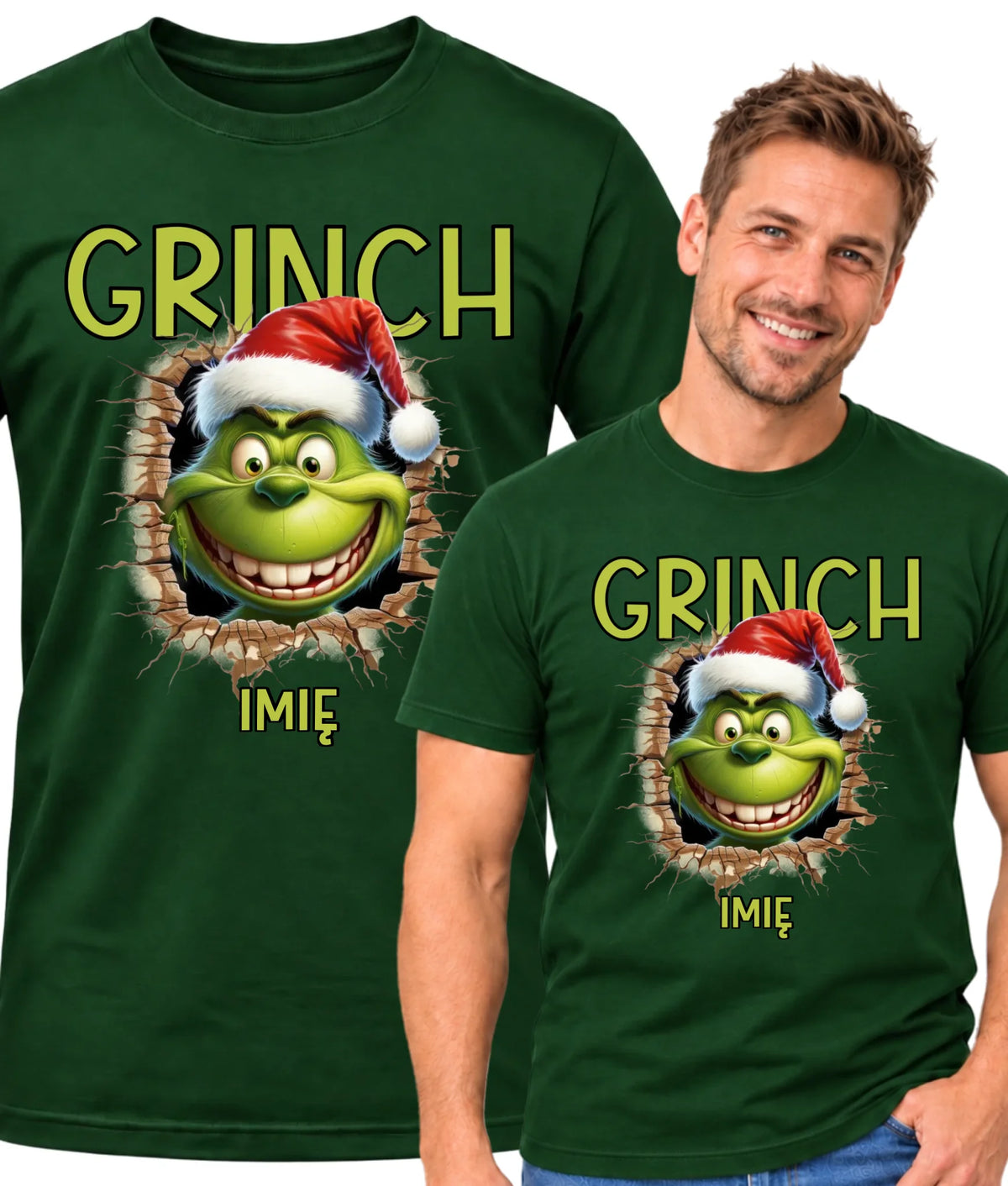 Koszulka męska świąteczna - Grinch - personalizowana BN112