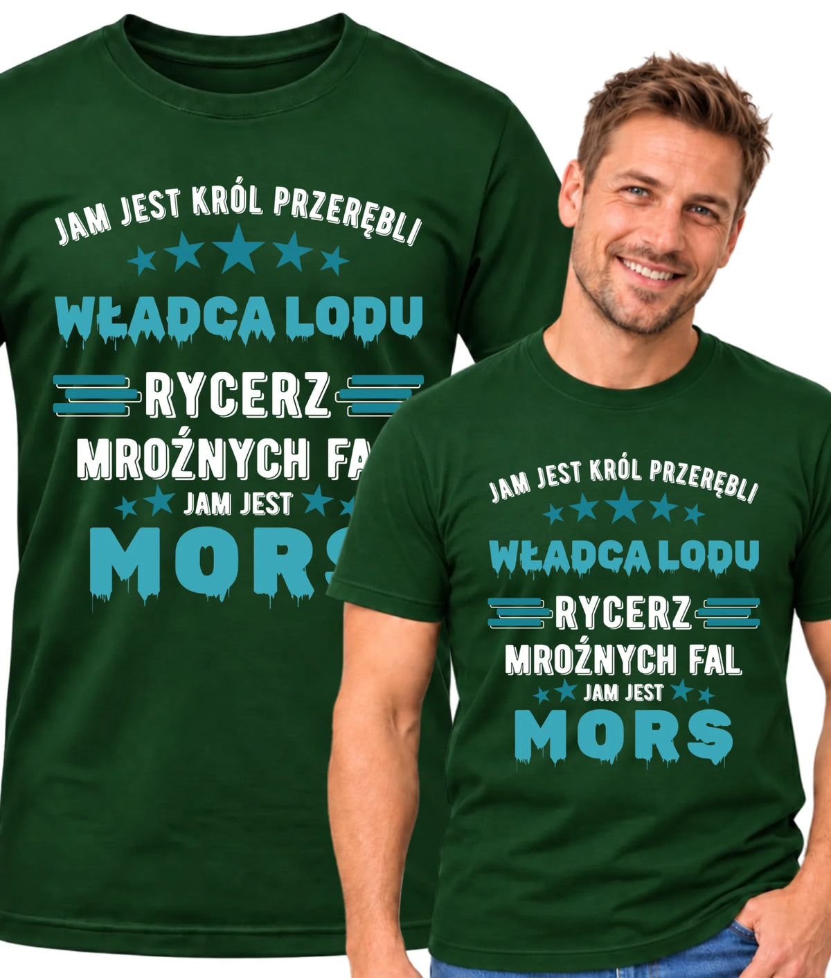 Koszulka męska - prezent dla morsa - Jam jest Król przerębli Jam jest mors HM13