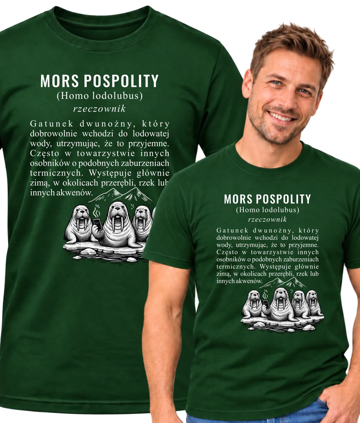 Koszulka męska - prezent dla morsa - Mors pospolity [Homo lodolubus] HM12
