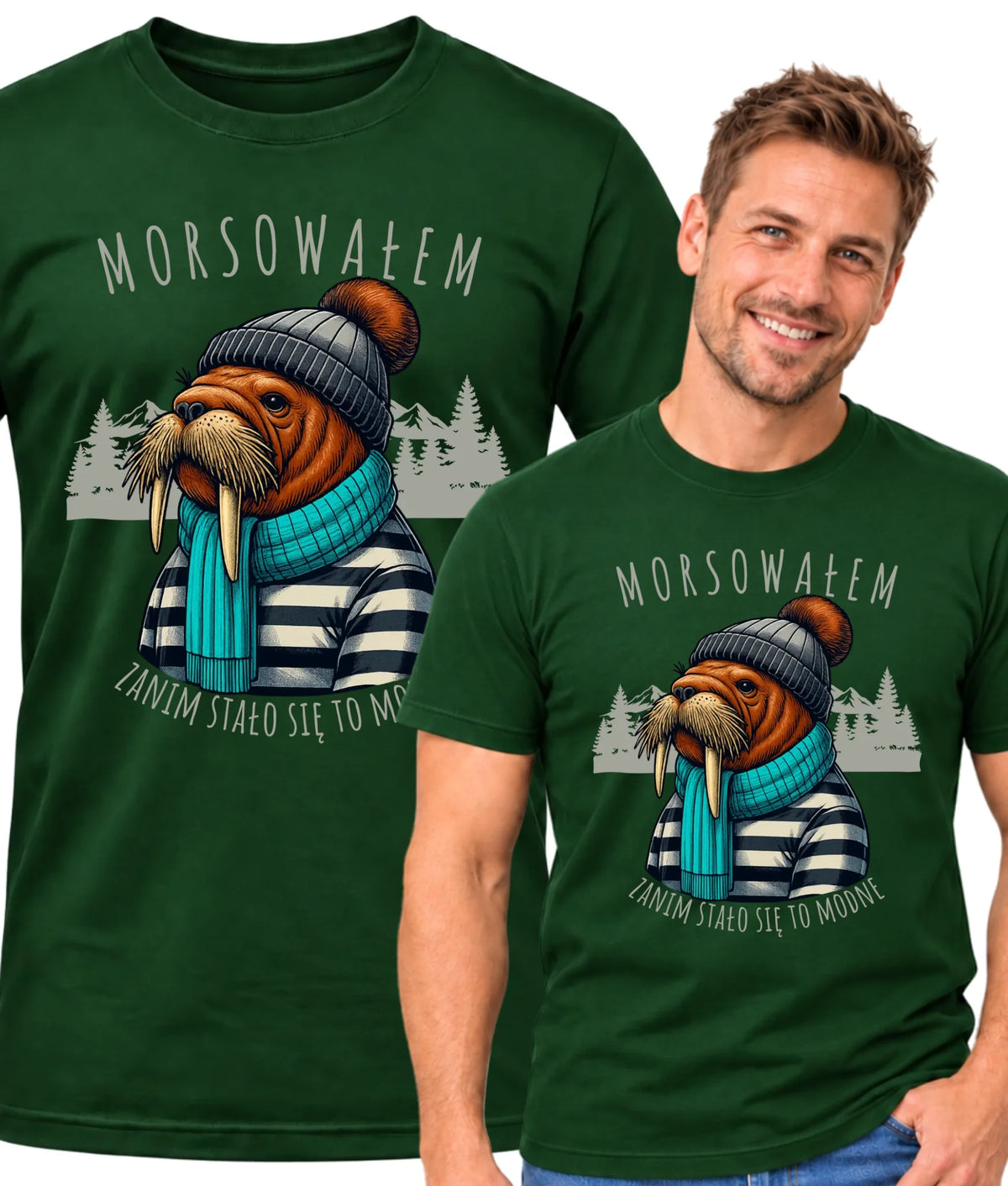 Koszulka męska - prezent dla morsa - Morsowałem zanim stało się to modne - Mors HM08