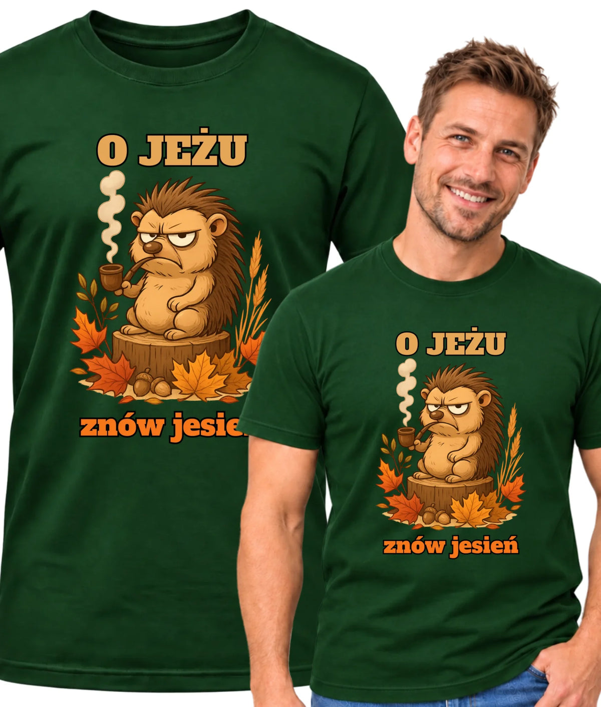 Koszulka męska jesienna - O jeżu znów jesień JS20