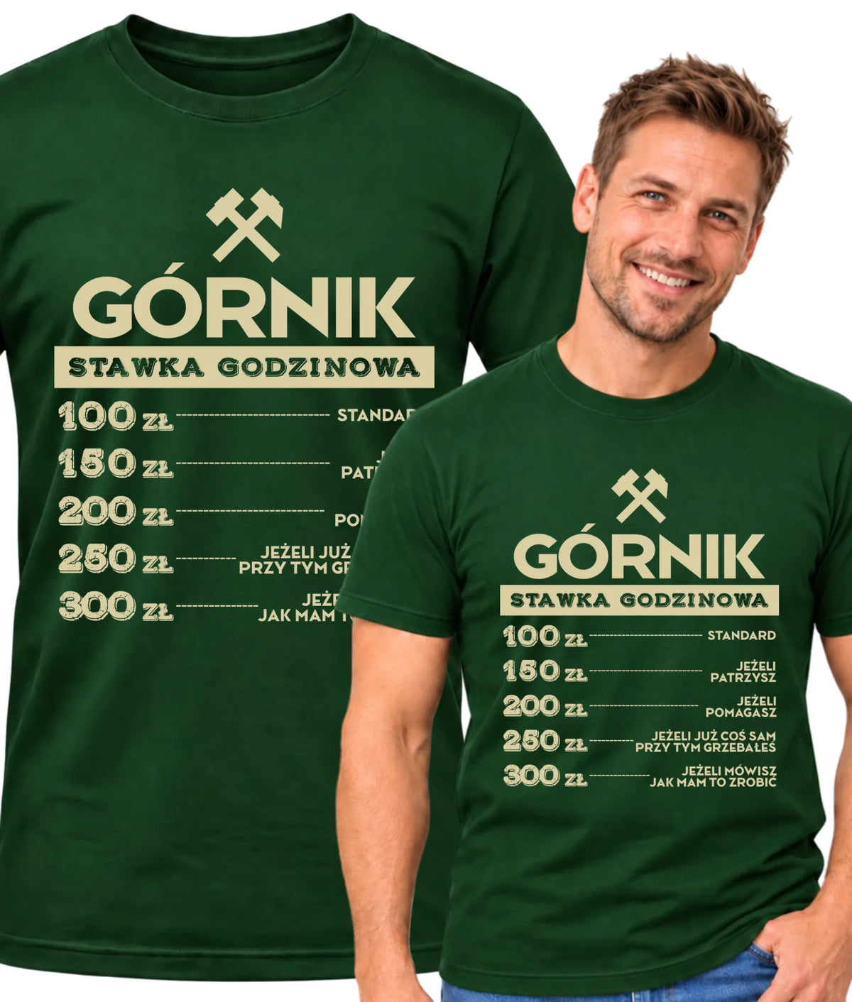 Koszulka męska dla górnika - Stawka godzinowa