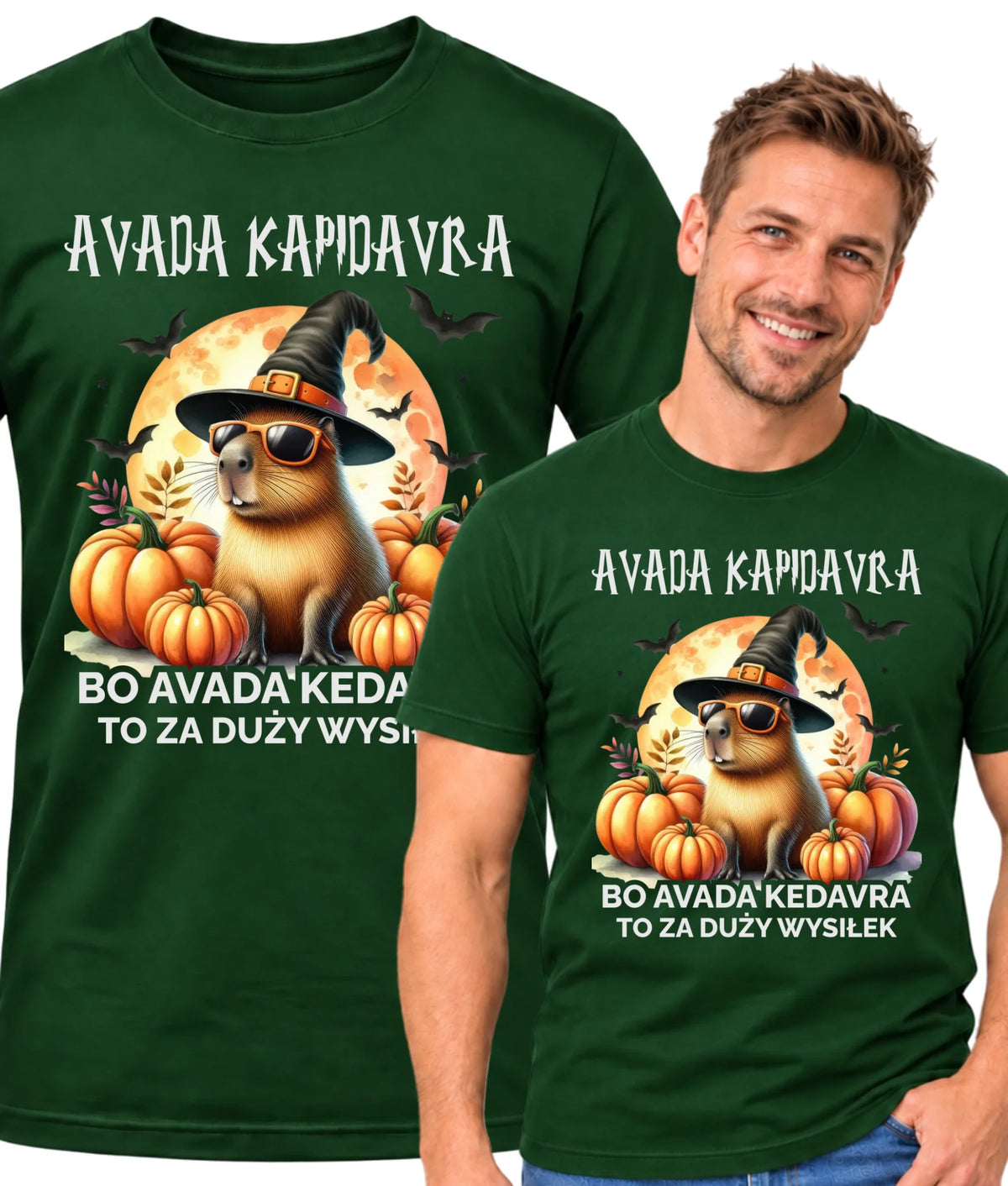 Koszulka męska halloweenowa - Kapibara - Avada Kapidavra HL21