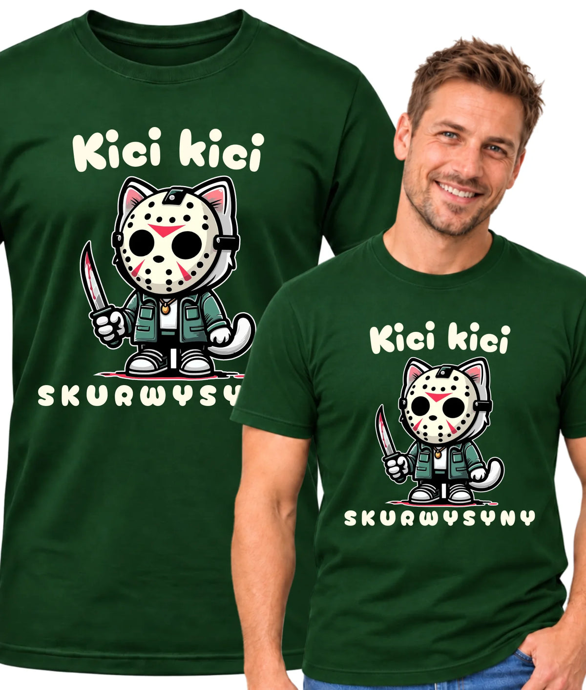 Koszulka męska na Halloween - Kici kici sk*rwysyny - bez cenzury HL28
